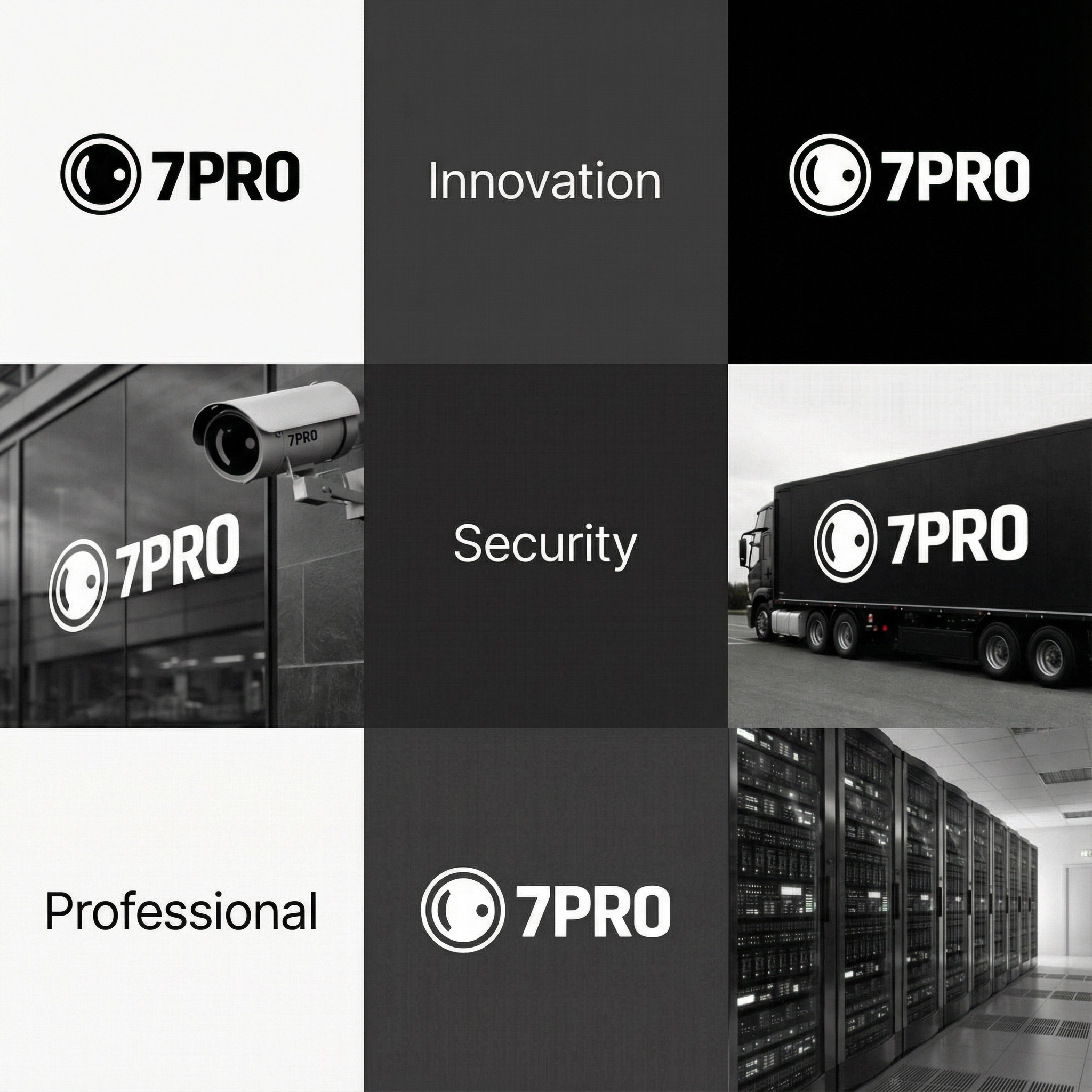 7PRO LLC Instagram feed grid layout showing a cohesive social media presence with security-themed posts and brand imagery